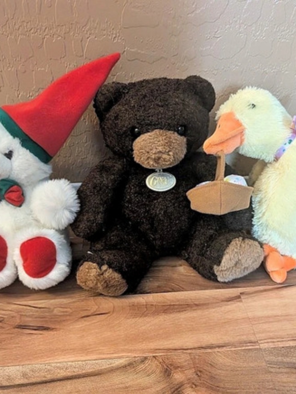Vintage Plush Lot Ganz Bear, Holiday Bear, Easter Duckling